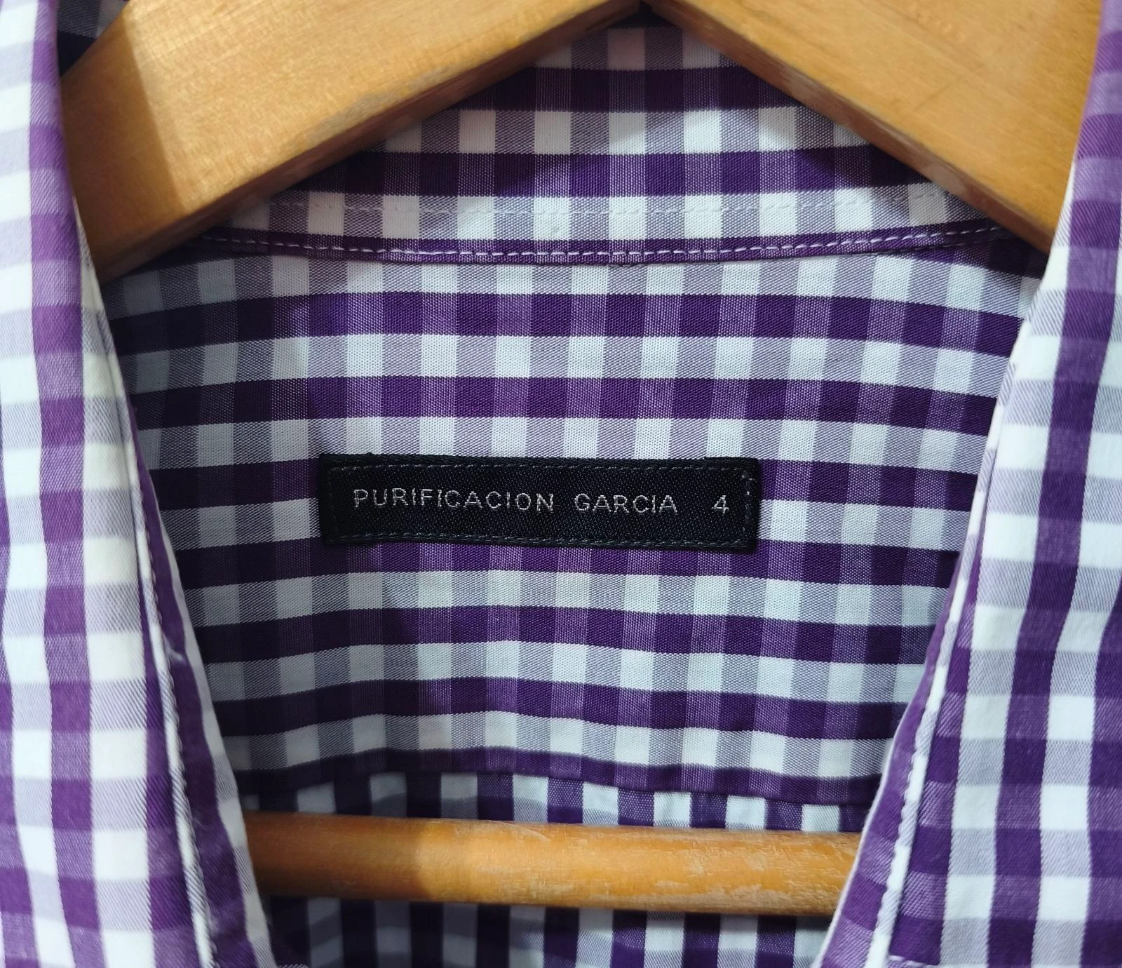 Camisa de cuadros morado y blanco Purificación García hombre Talla 4 – photo 4